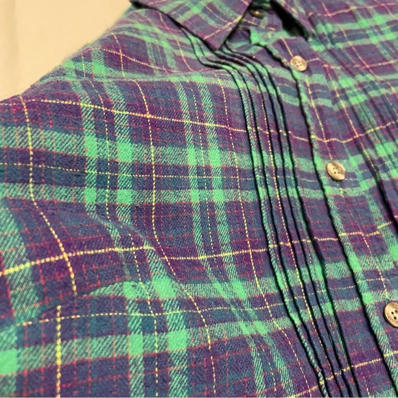 Carhartt Womens Pleated Gathered Back Flannel Button Down Shirt- EUC Size S - Picture 8 of 8